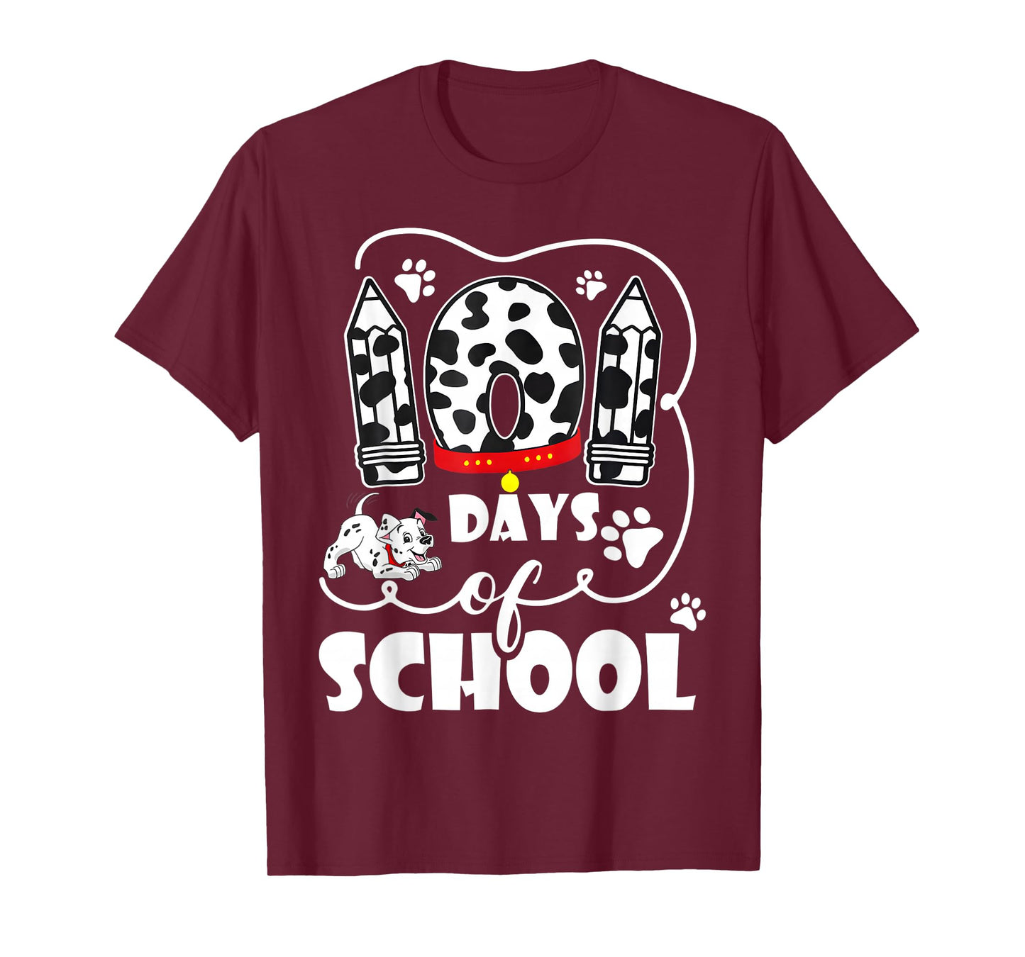 100 Days of School Dalmatian Dog Kids 100 Days Smarter T-Shirt