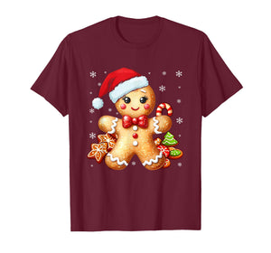 Cute Gingerbread Christmas Snow Xmas Gifts for Women Kids T-Shirt