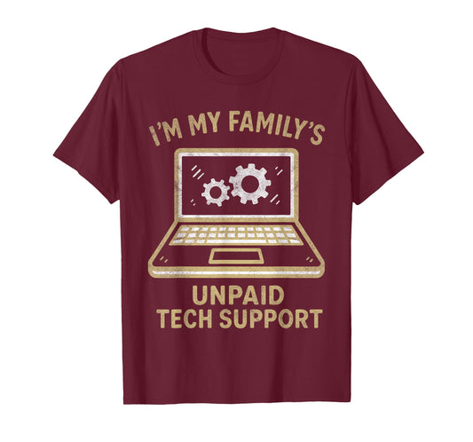 Funny Family Computer Helper Unpaid Geek Nerd Gifts T-Shirt