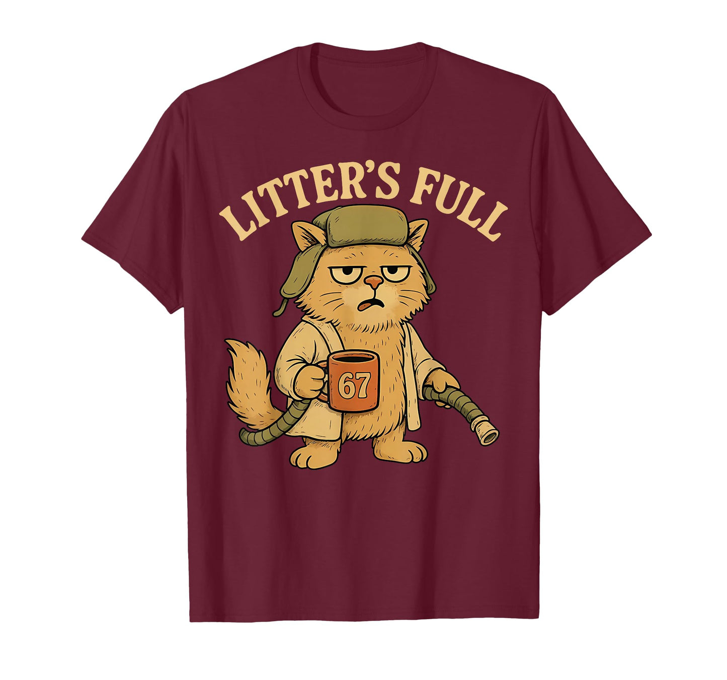 Litter’s Full Funny Cat Lovers Christmas Xmas T-Shirt