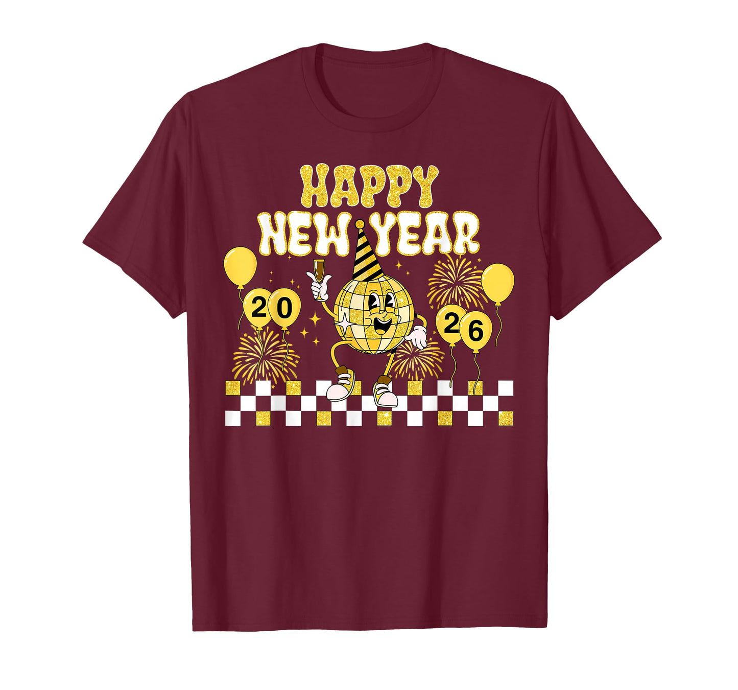 New Year's Eve Hello 2026 Happy New Year 2026 Disco Ball T-Shirt
