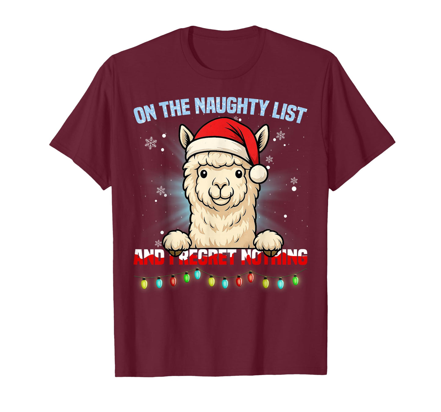 Funny Alpaca Christmas Santa Hat Xmas Gifts Men Women Kid T-Shirt