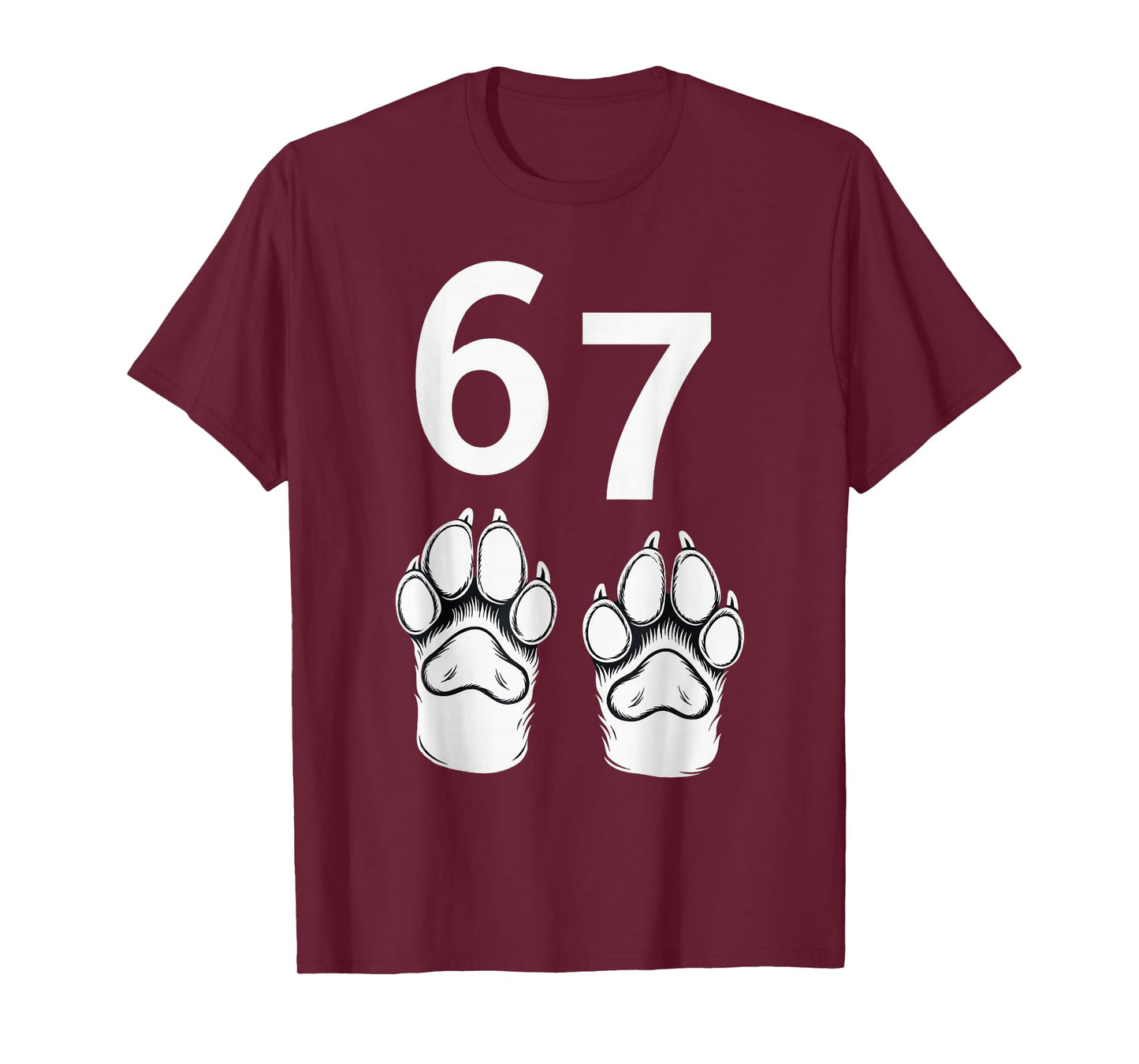 67 Meme Six Seven Funny Dog Paw T-Shirt