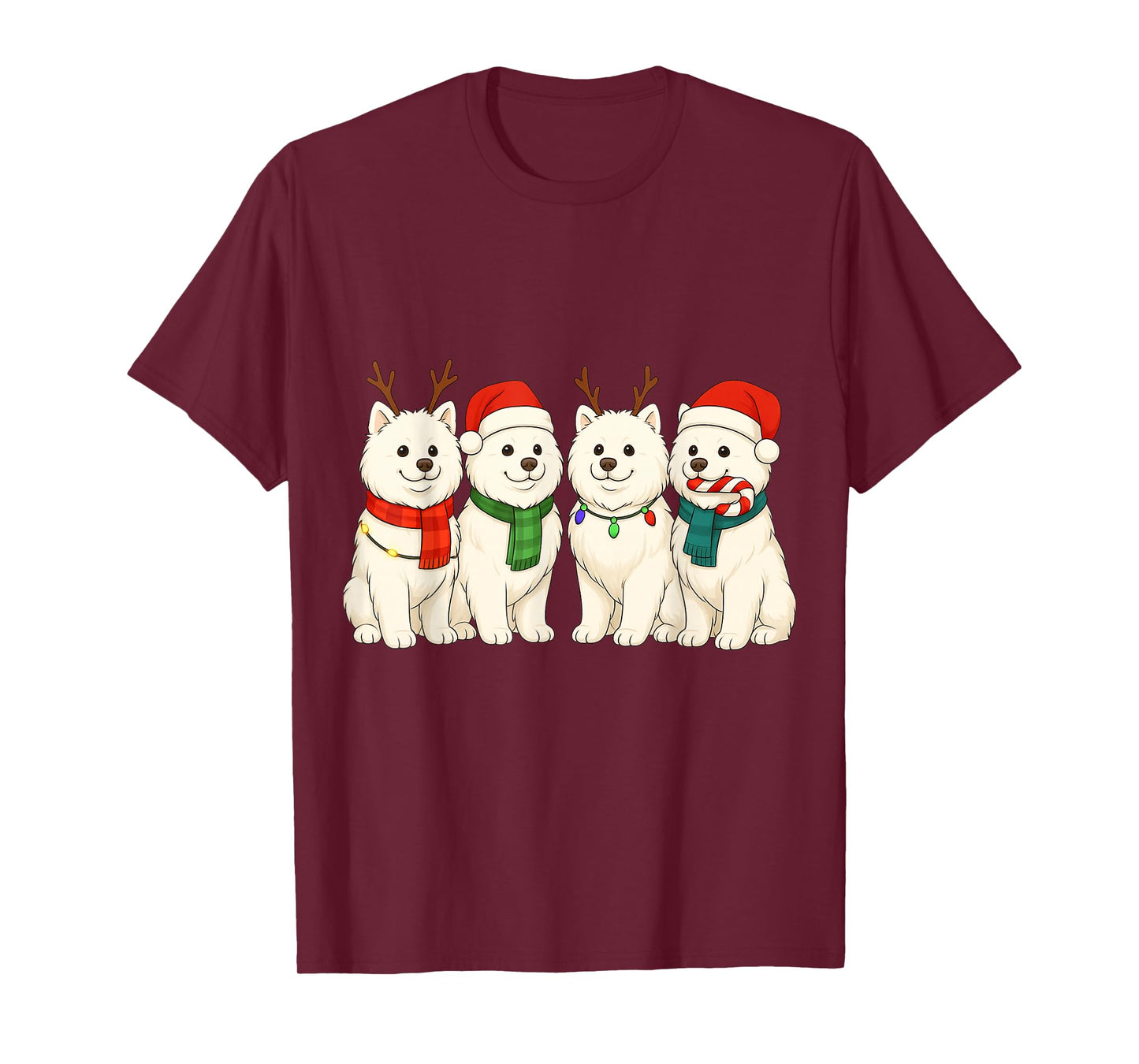 Samoyed Santa Hat Tee Dog Merry Christmas T-Shirt