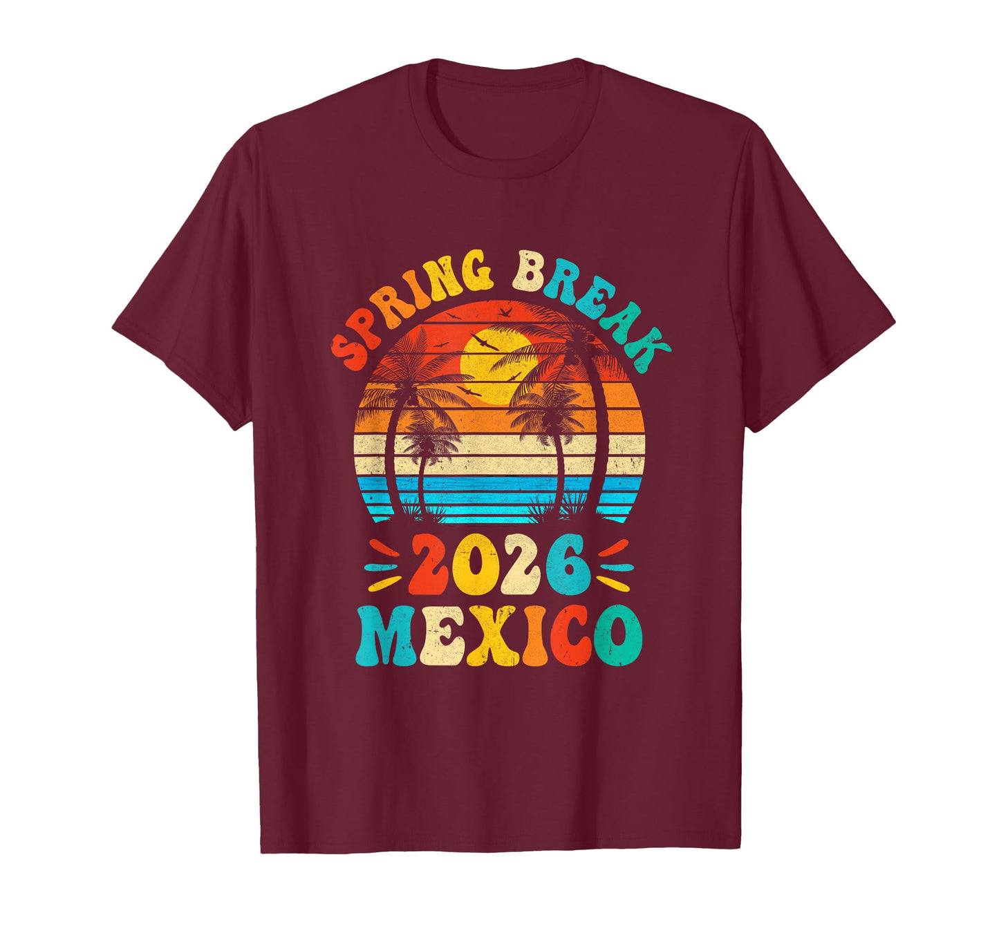 Groovy Spring Break 2026 Mexico Family Beach Vacations T-Shirt