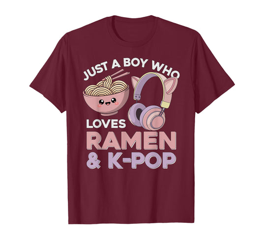 Ramen Kpop Just A Boy Who Loves & Ramen K Pop Boy T-Shirt