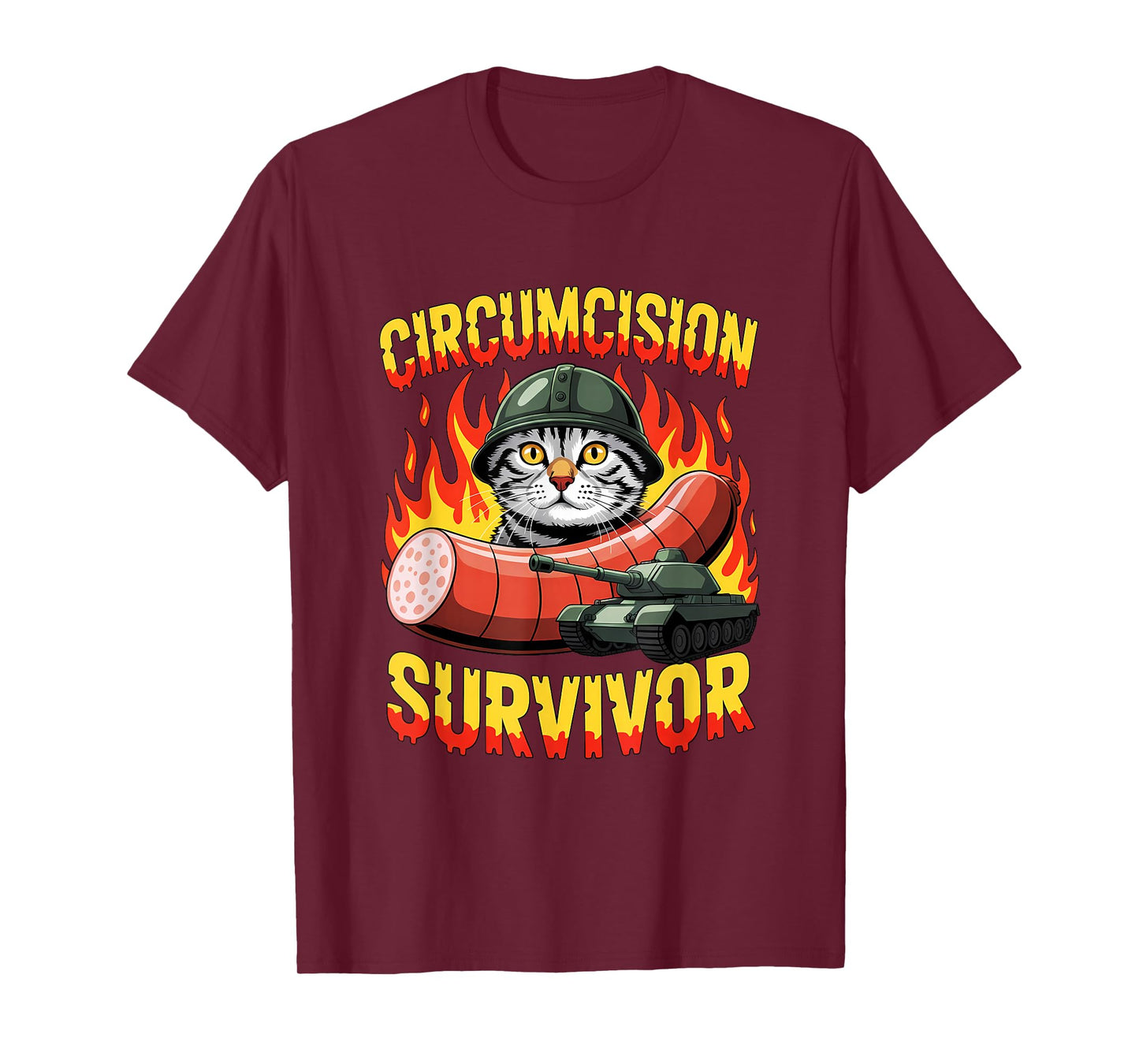 Circumcision Survivor Funny Oddly Specific Cat Meme Humor T-Shirt