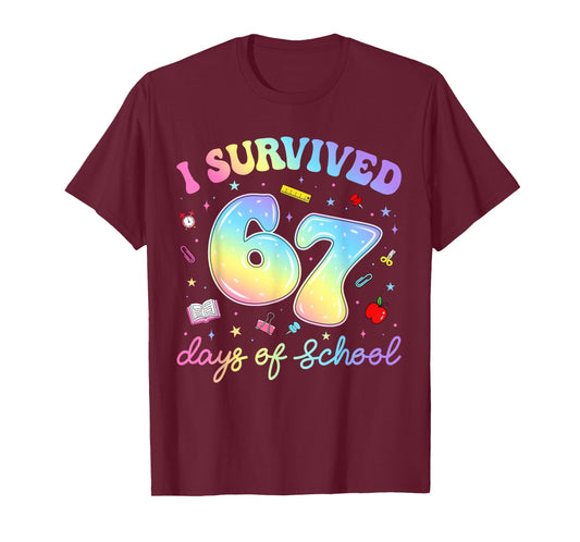 I Survived 67 Days of School Funny Meme Teacher Student T-Shirt