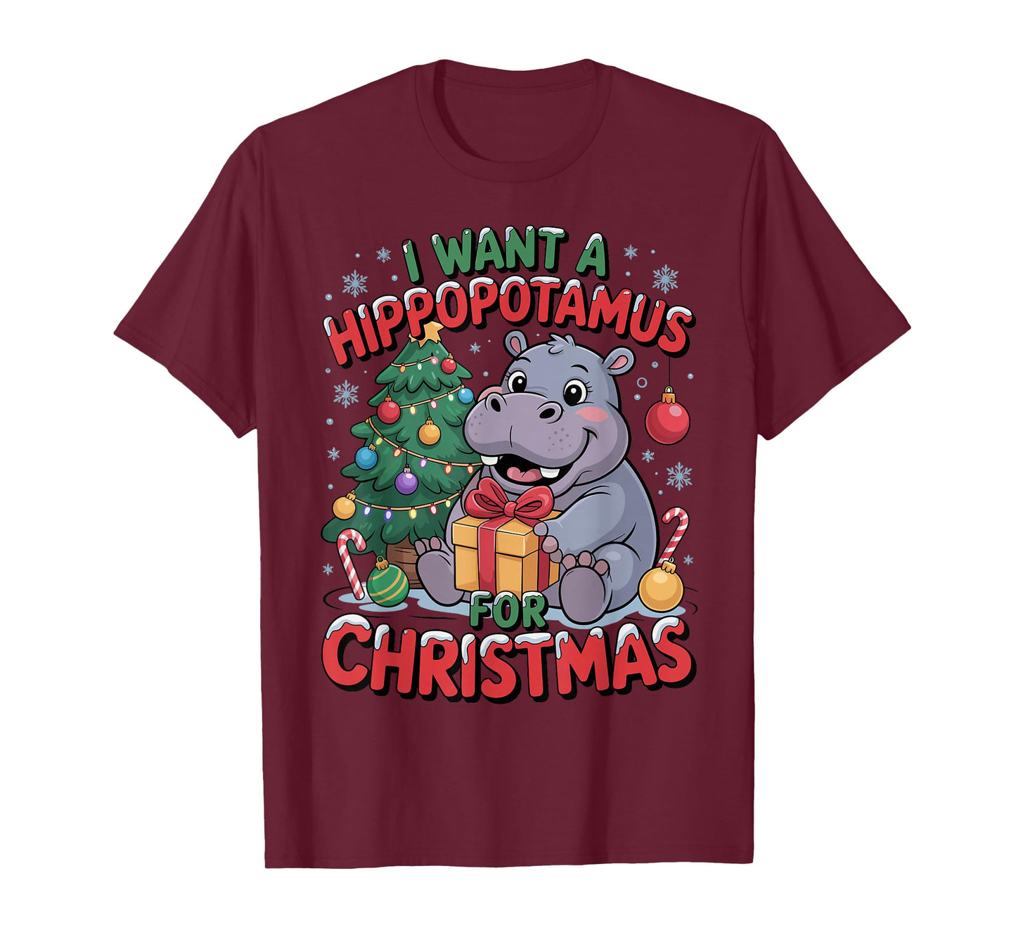 I Want A Hippopotamus for Christmas Shirt Funny Xmas 2025 T-Shirt