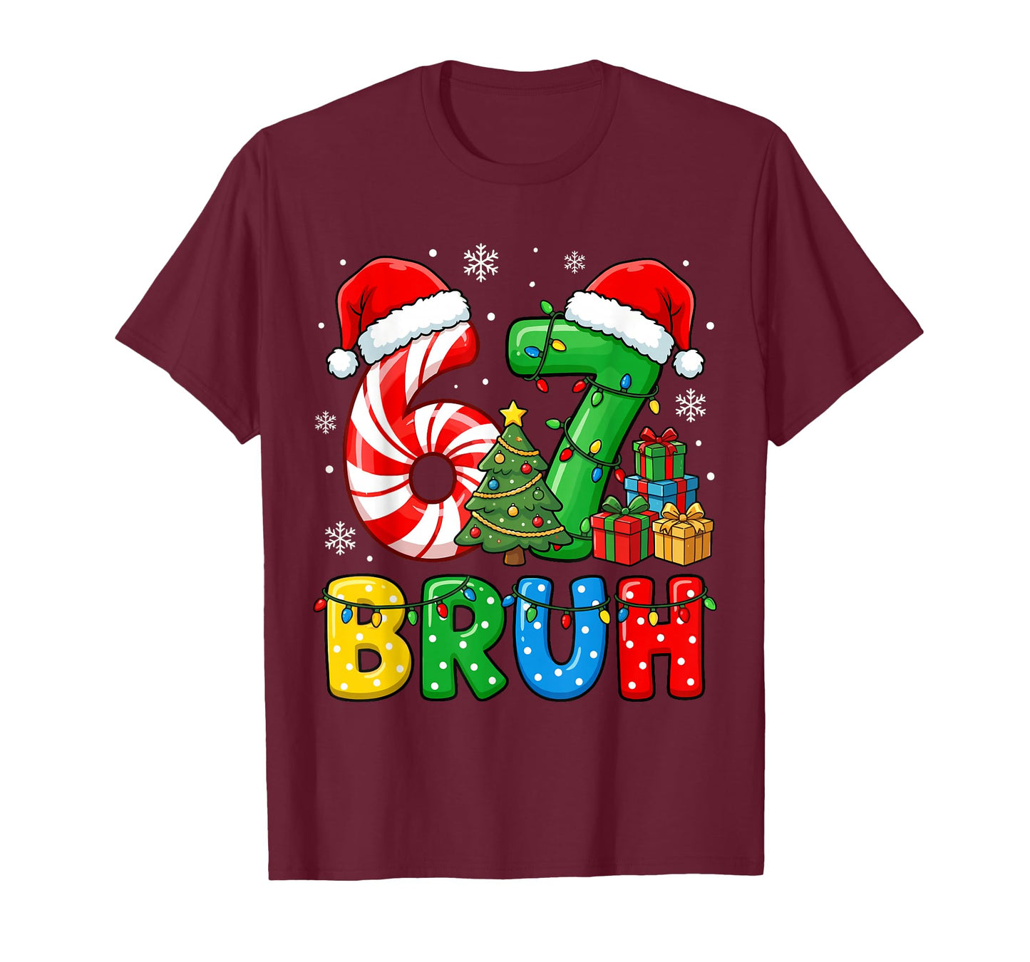 6 7 Pajamas Six Seven Matching Ugly Christmas 67 Gamer Meme T-Shirt