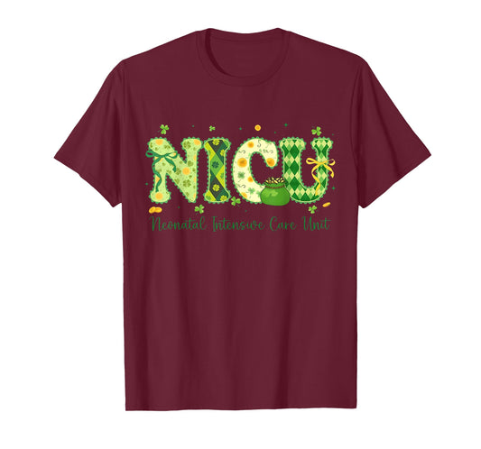 NICU Nurse St Patricks Day Neonatal Intensive Care Unit T-Shirt