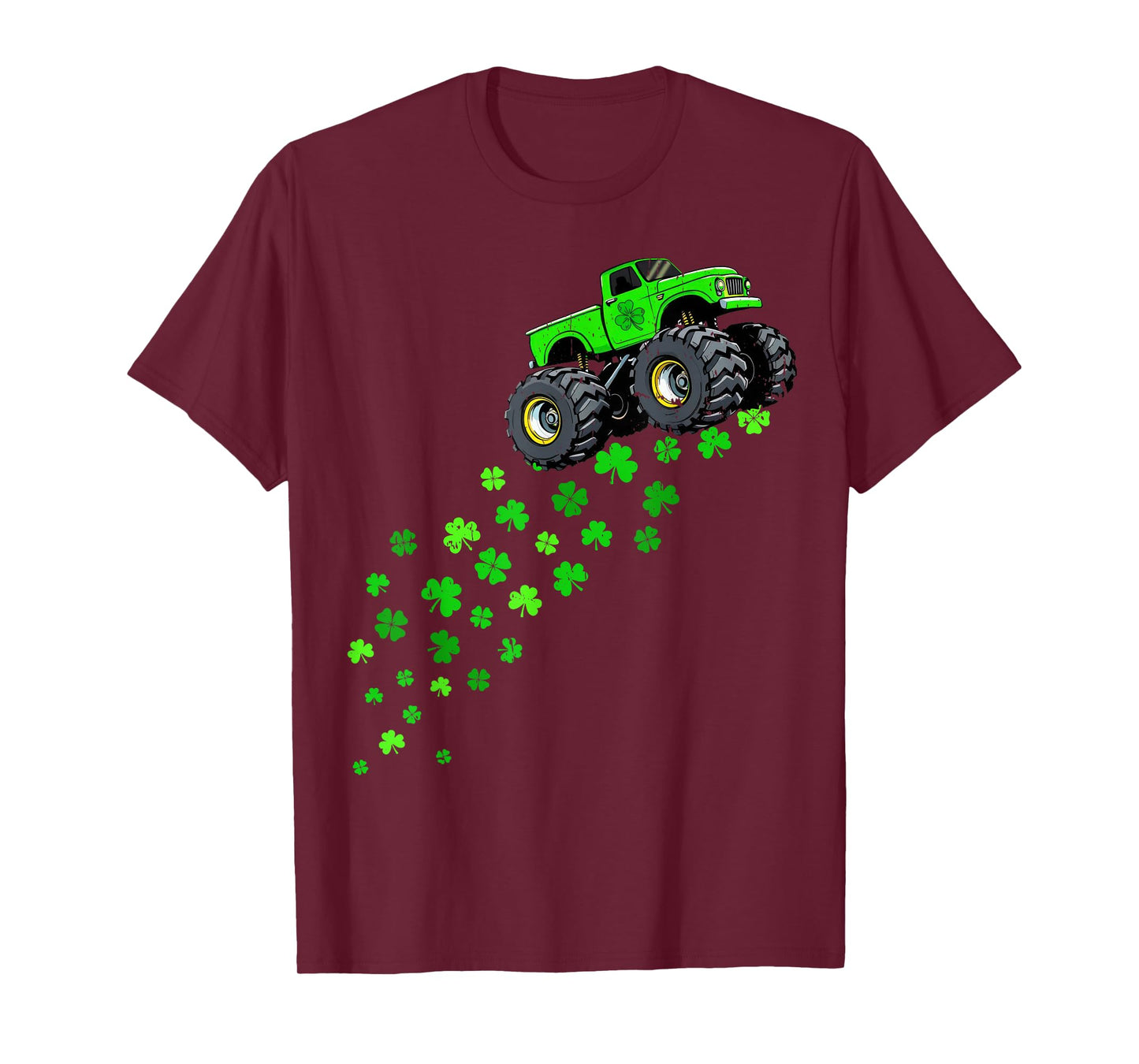 St Patricks Day Shirts Kids Boys Toddler Lucky Monster Truck T-Shirt
