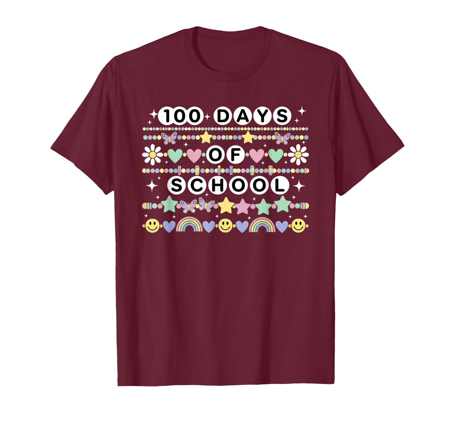 100 Days of School Friendship Bracelets Girls Kids Students T-Shirt