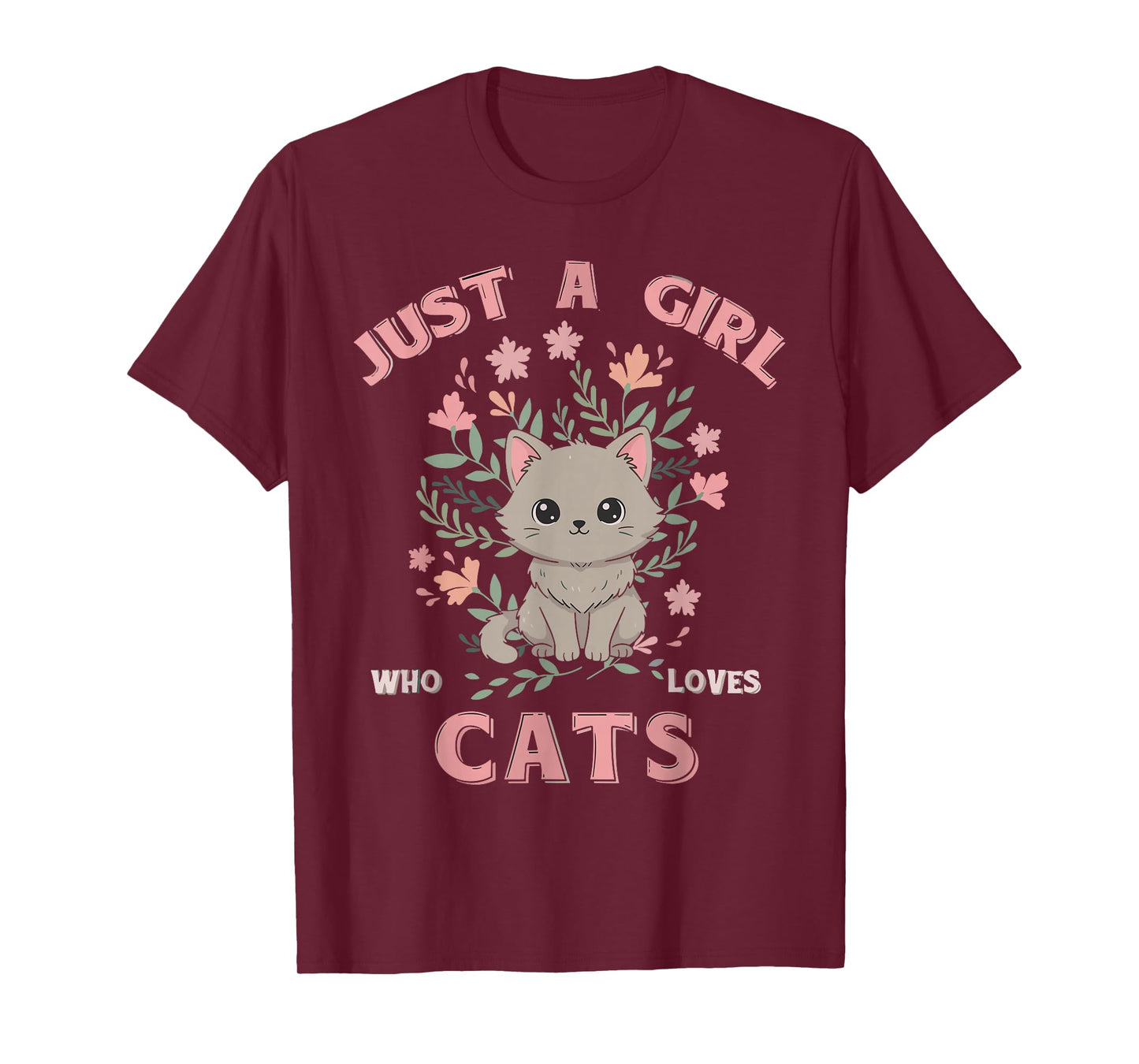 Just A Girl Who Loves Cats Cute Cat Lover Girls Kids T-Shirt