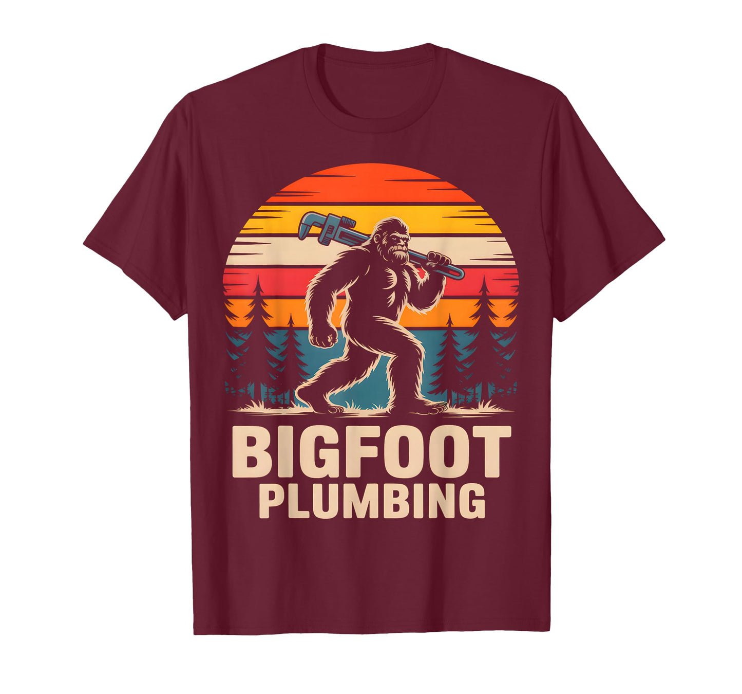 Bigfoot Plumbing Retro Funny Plumber T-Shirt