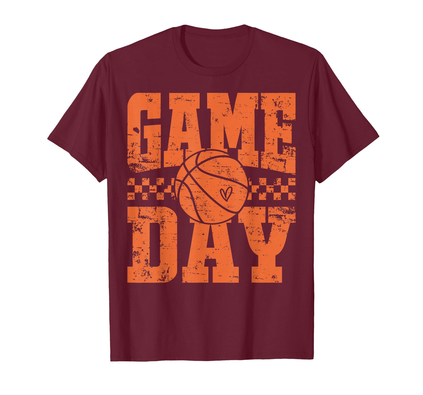 Retro Basketball Game Day Distressed Basketball Mom Boys Men T-Shirt