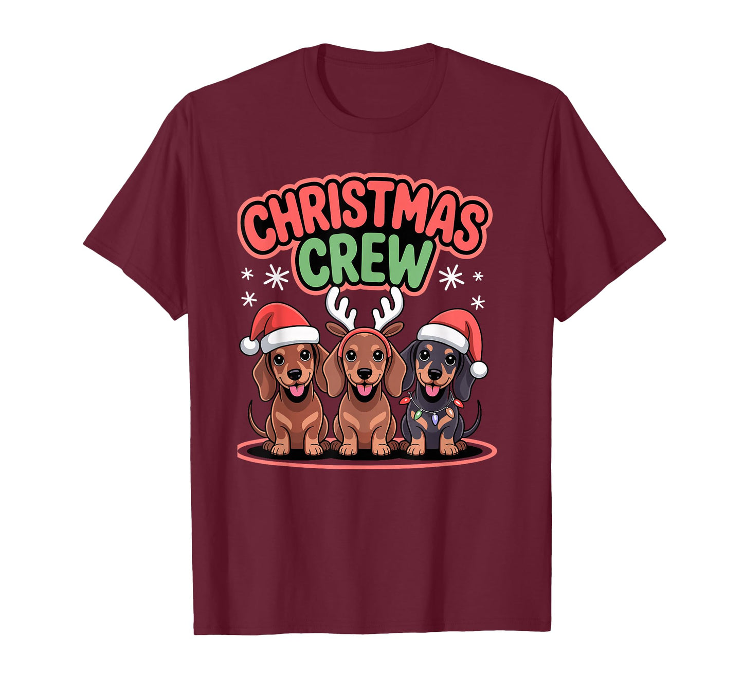 Christmas Crew Xmas Sausage Wiener Funny Christmas Dachshund T-Shirt