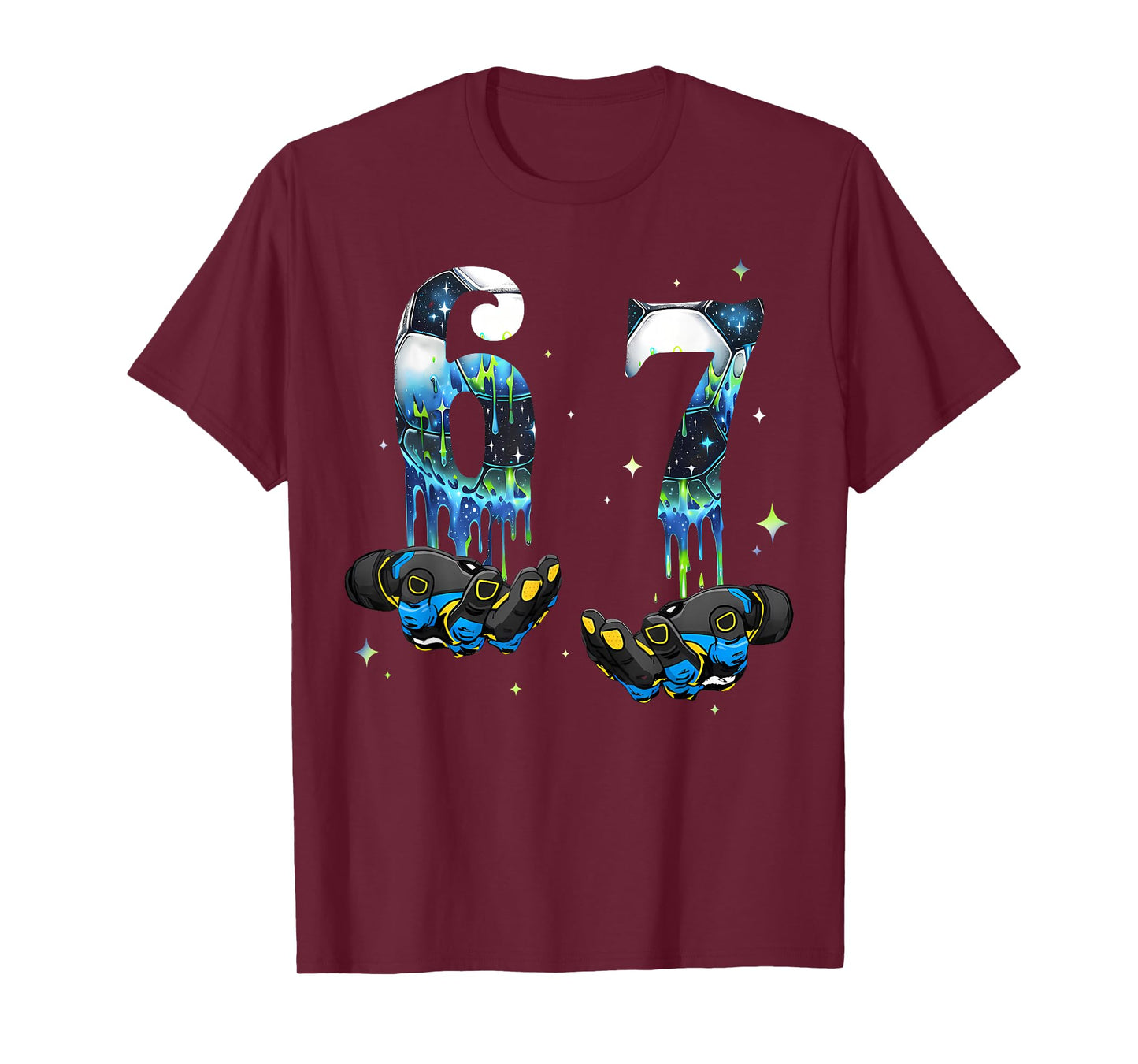 Cool 67 Six Seven Meme Soccer Football Drip Boys Kids Youth T-Shirt