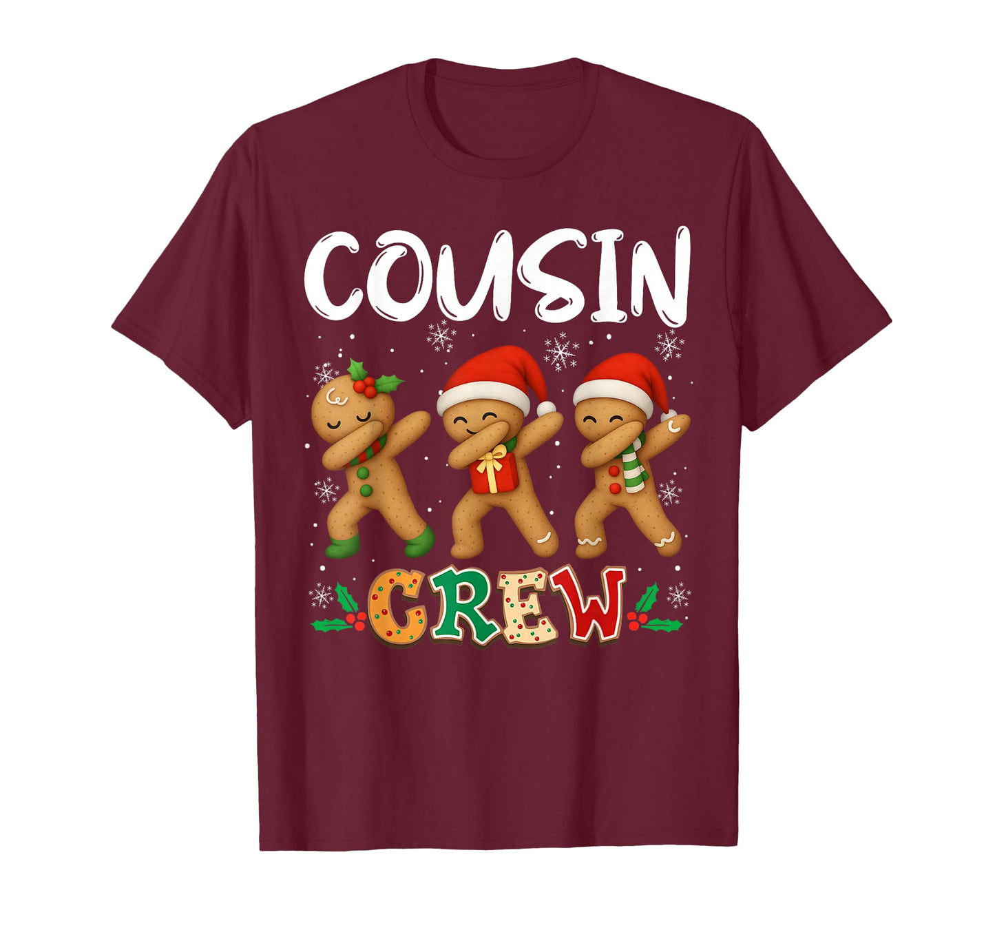 Cousin Crew Christmas Pajama Gingerbread Man Dabbing T-Shirt