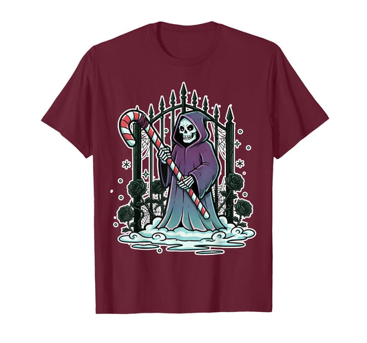 Gothic Skeleton Creepy Goth Christmas Dark Xmas Humor T-Shirt