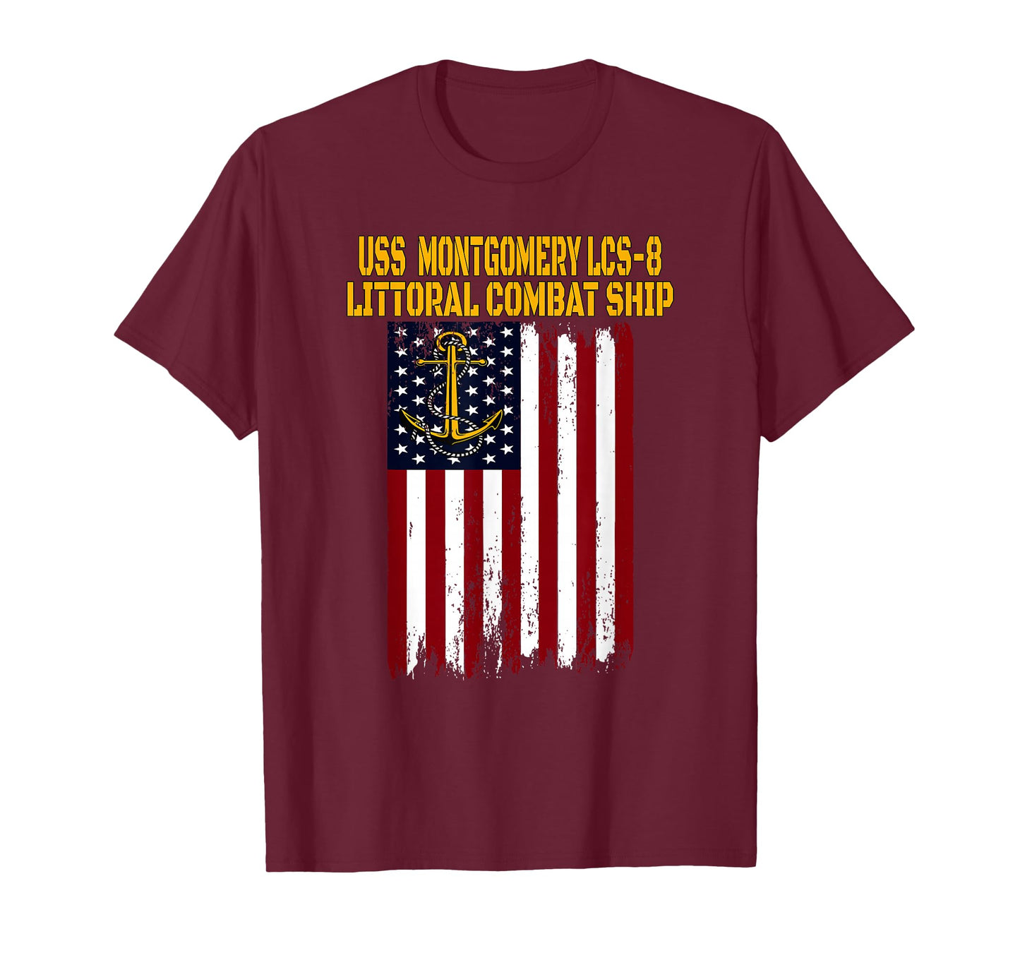 USS Montgomery LCS-8 Littoral Combat Ship Veterans Day Dad T-Shirt