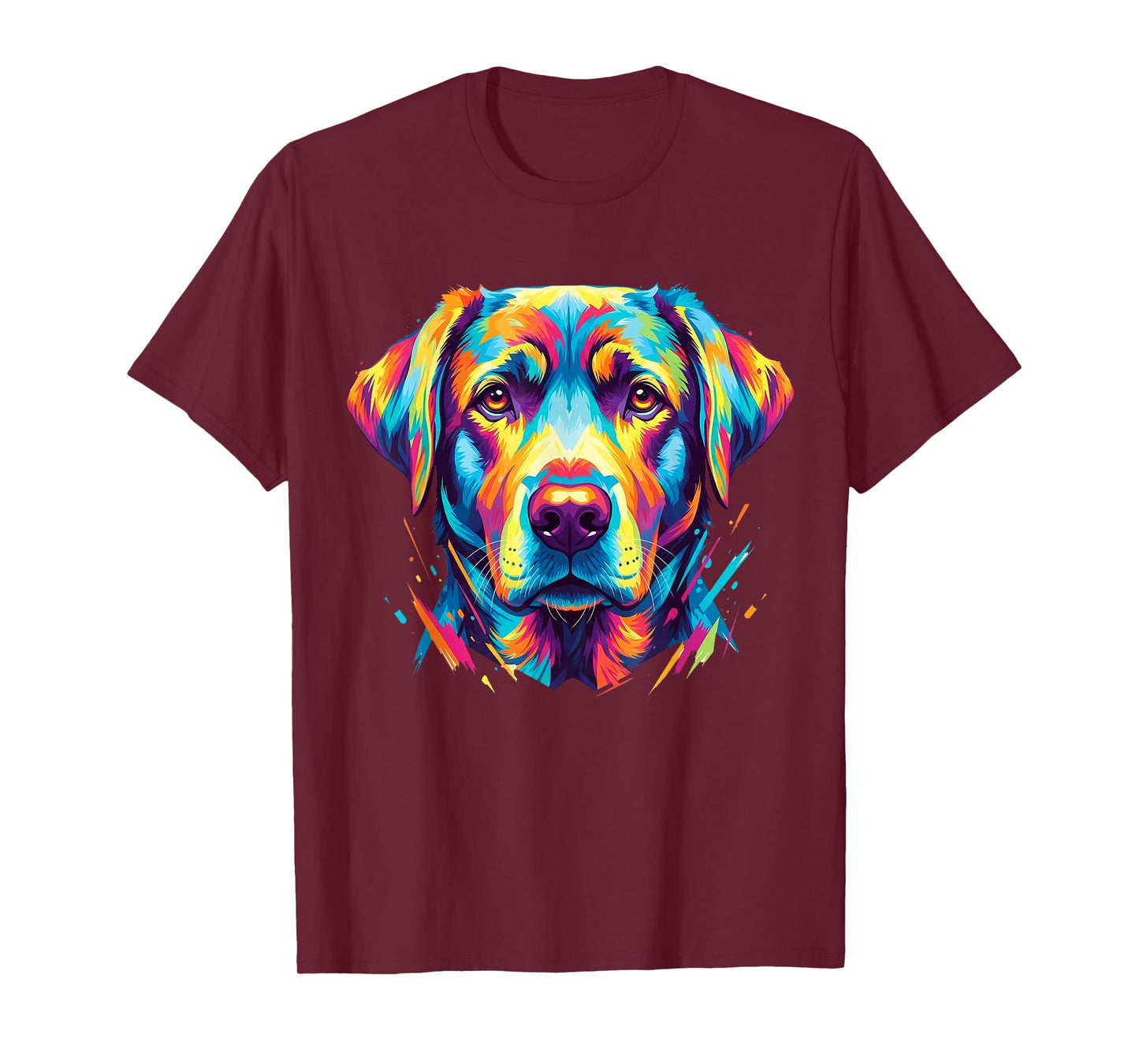 Labrador Retriever Colorful Dog Face Pop Art Vibrant Lab T-Shirt
