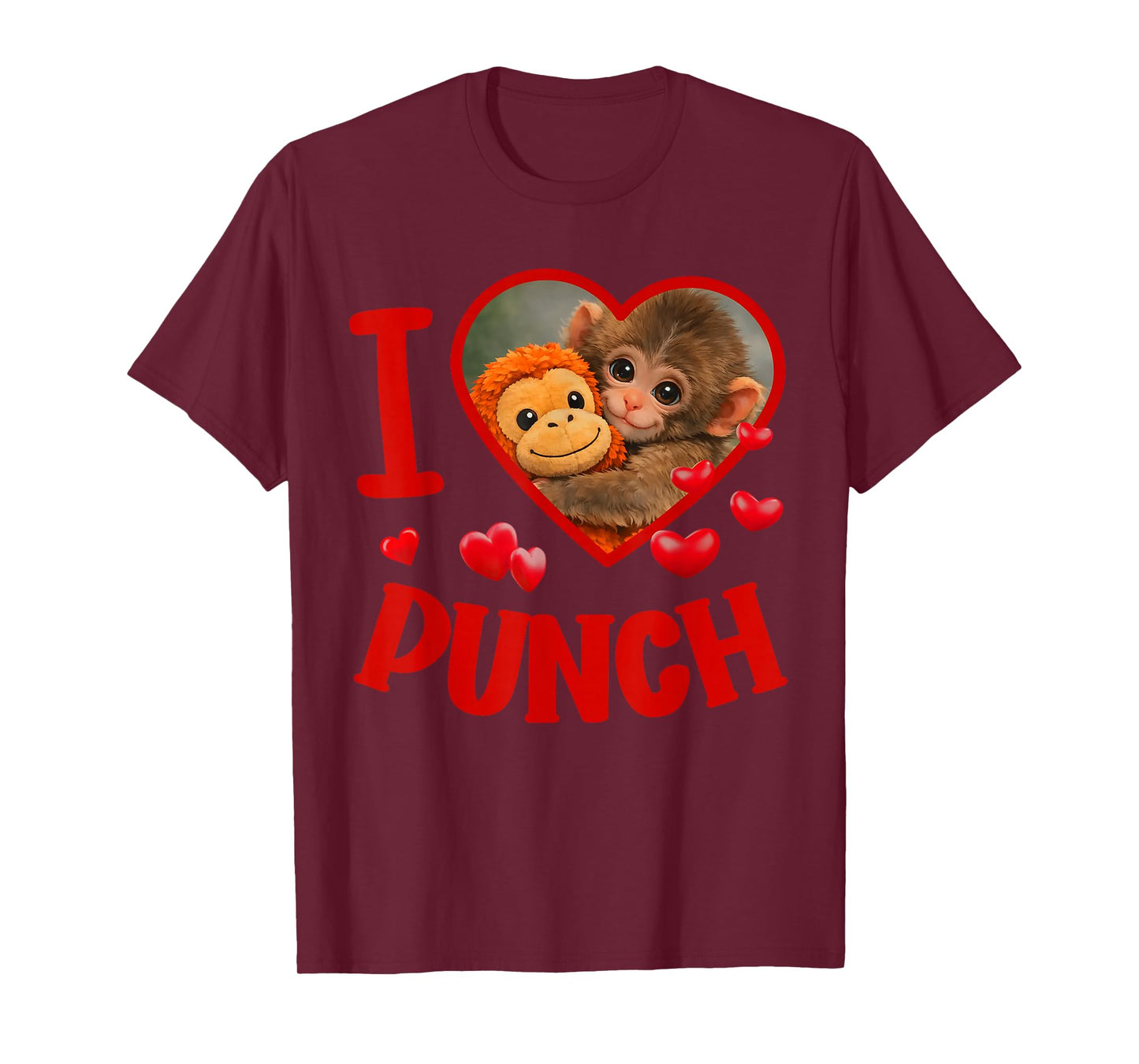 I Love Punch Cute Baby Monkey Punch T-Shirt