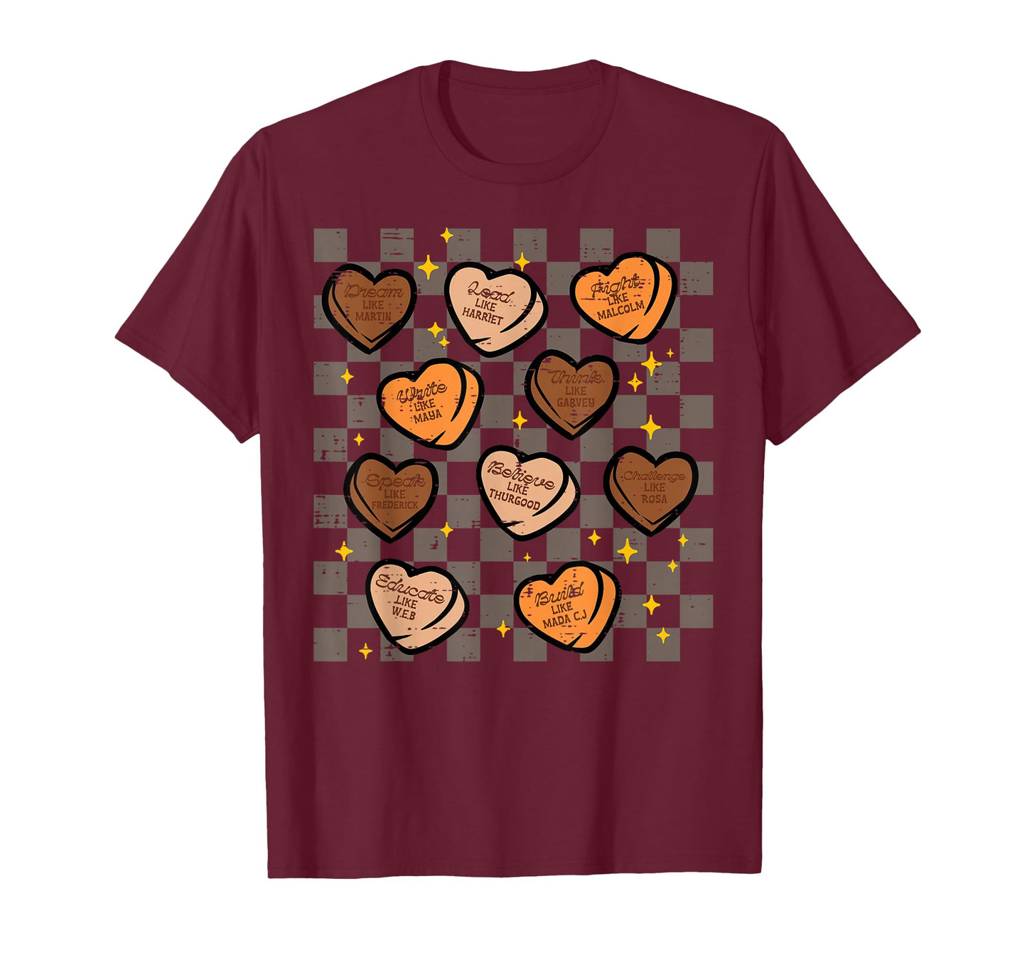 Black History Dream Like Martin Heart Retro Women Girls Kids T-Shirt