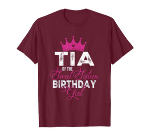 Tia of The Sweet Sixteen Bday Girl 16th Pink Crown T-Shirt