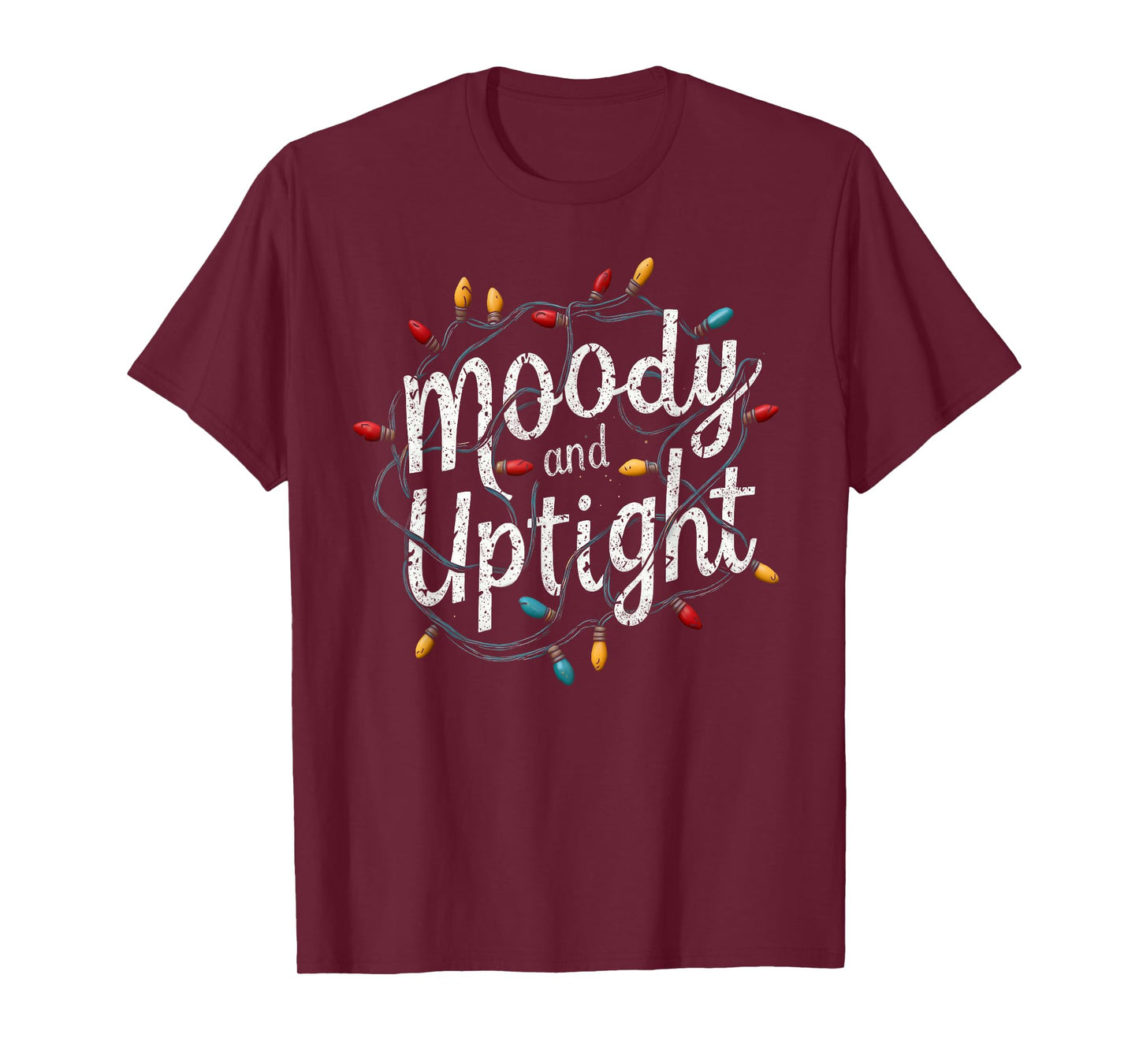 Merry & Bright Moody & Uptight Matching Couples Christmas T-Shirt