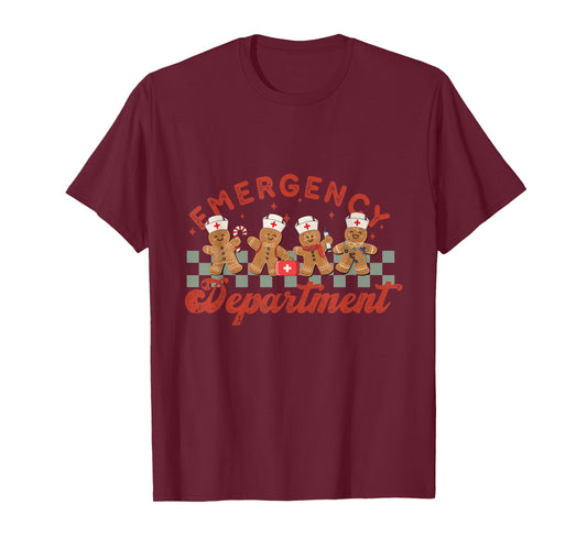 Christmas Emergency Department Nurse Er Ed Emergency Room T-Shirt