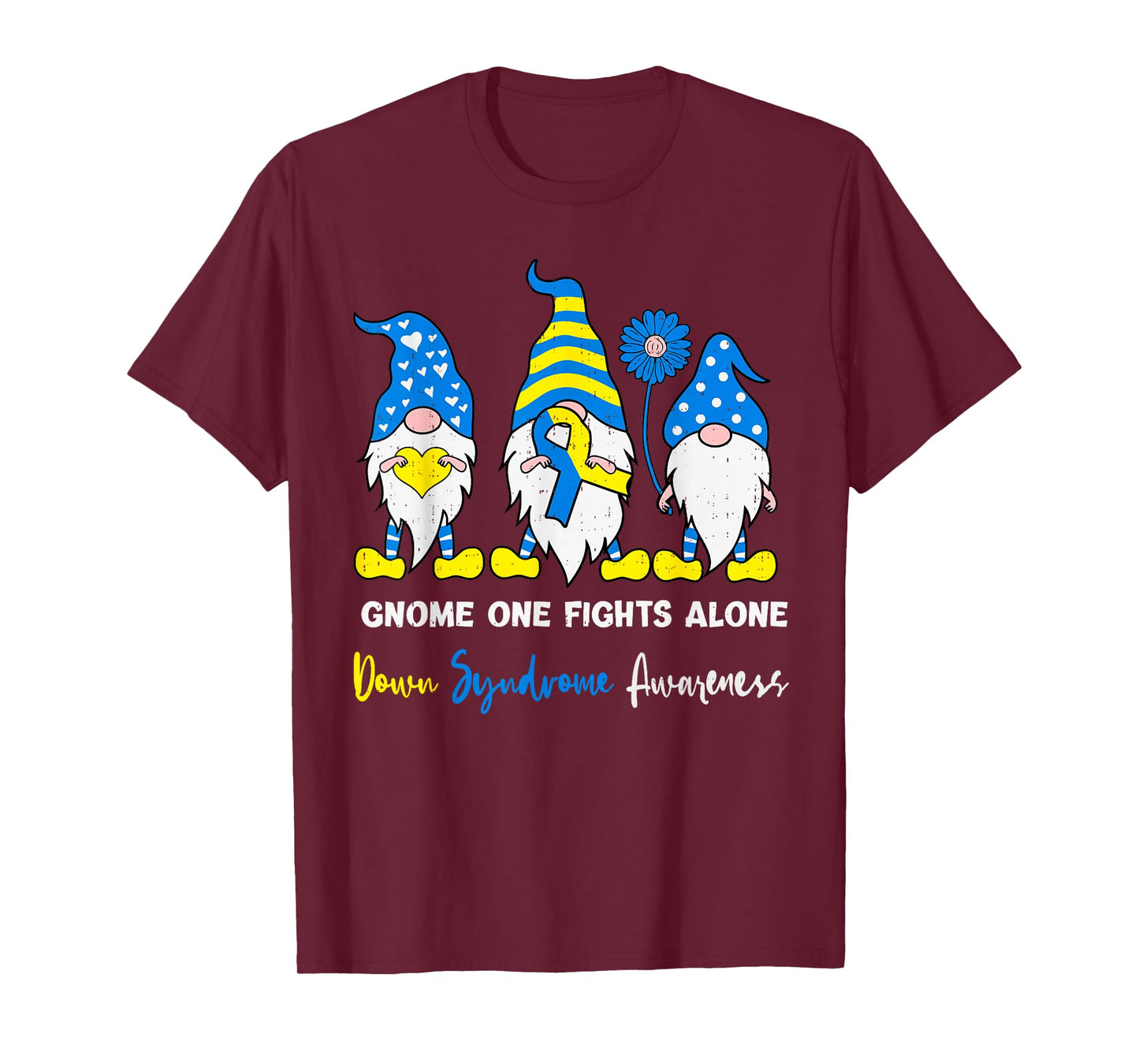 Gnome Down Syndrome Awareness T21 Trisomy 21 Men Women Kids T-Shirt