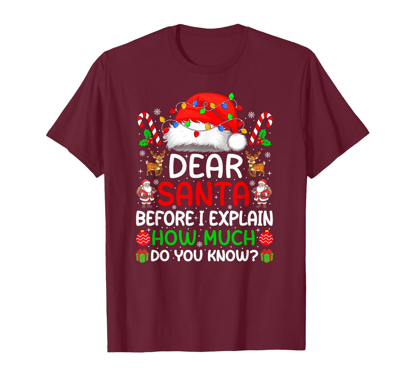 Dear Santa Before I Explain How Much Do You Know Christmas T-Shirt