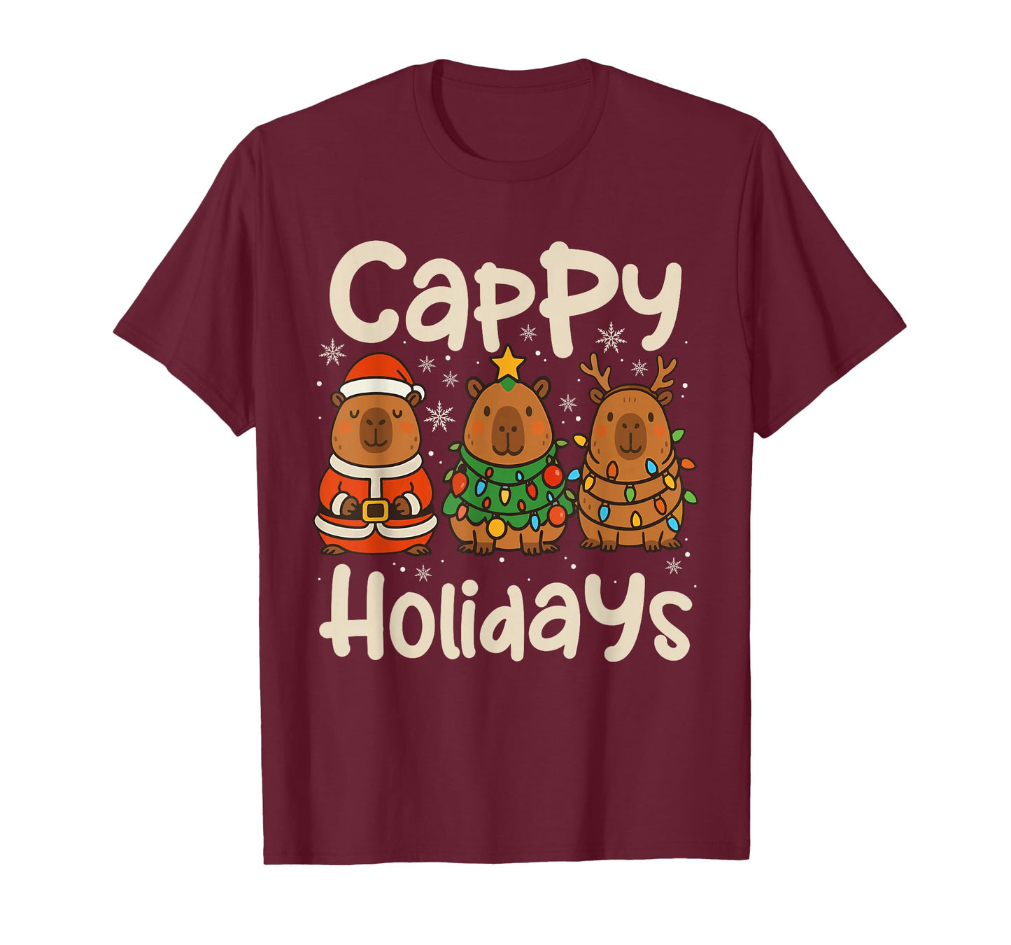 Cappy Holidays Capybara Christmas Pajama Rodent Animal T-Shirt