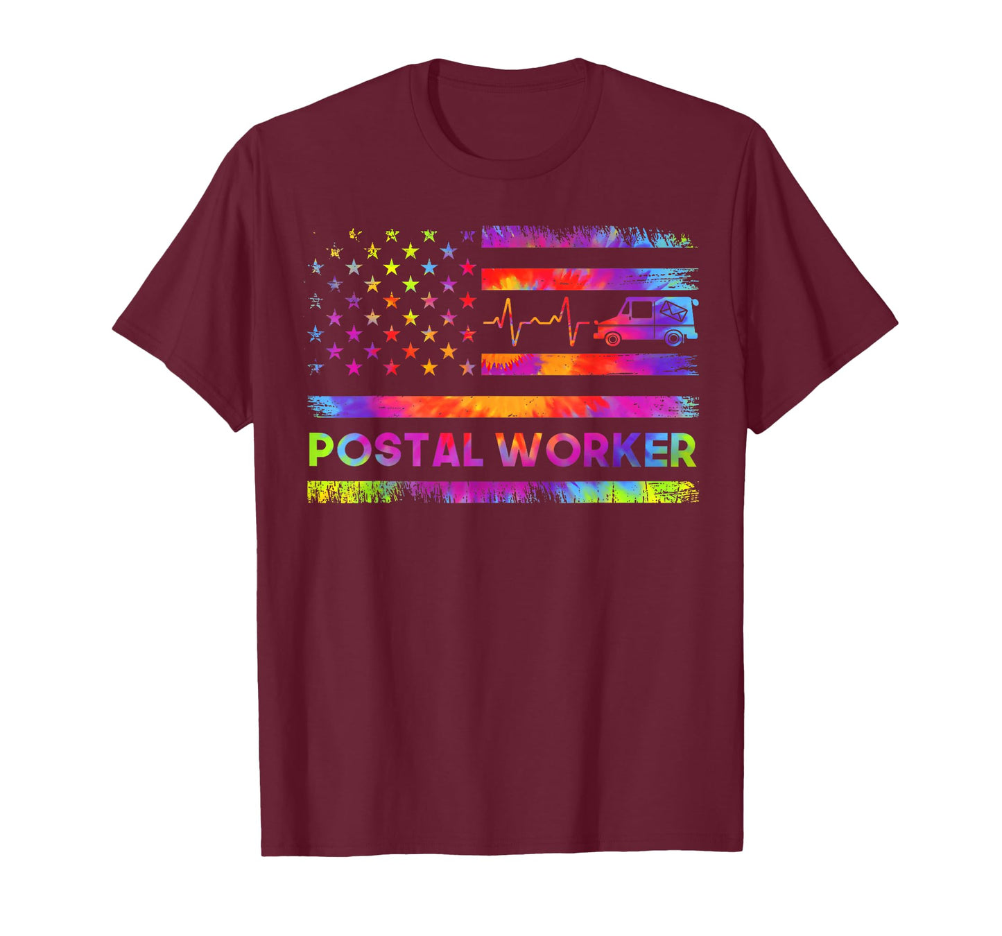 Postal Worker Tie Dye Proud Mail Carrier Mail Lady Patriotic T-Shirt