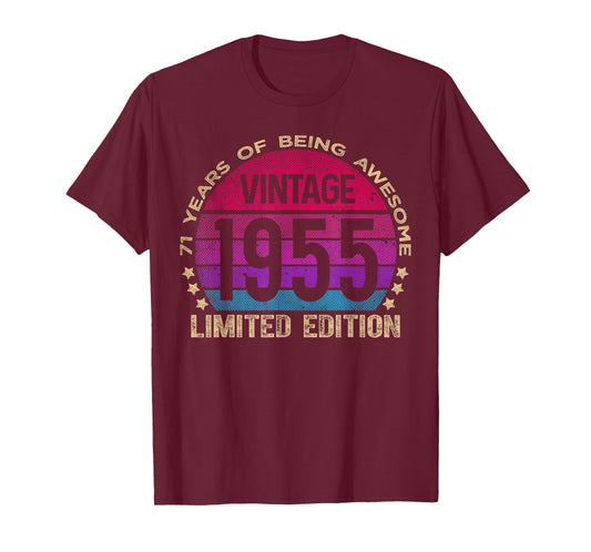 71 Year Old Gifts Vintage 1955 Limited Edition 71st Birthday T-Shirt