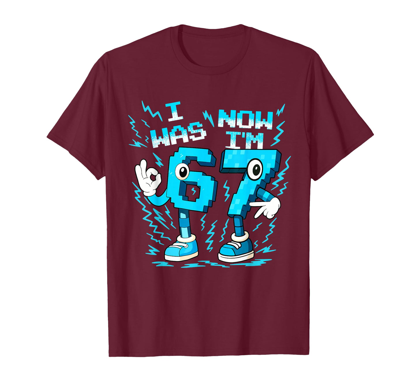 I was 6 Now I'm 7 Birthday Boy 67 Brainrot for Men Women Kid T-Shirt