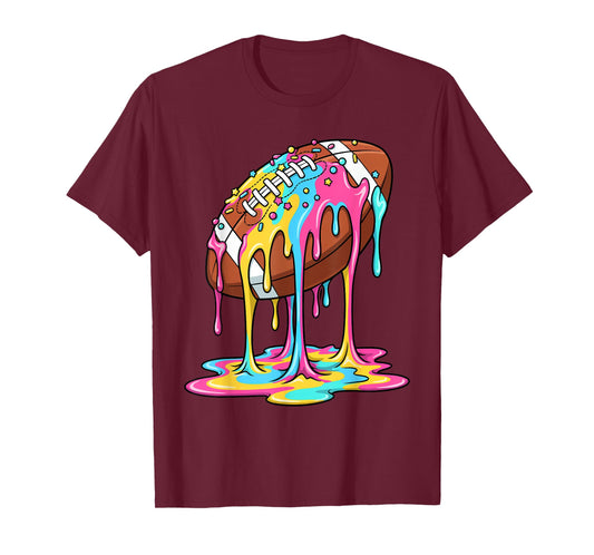 Football Drip Ice Cream Lineman WR QB RB Sport Player Youth T-Shirt