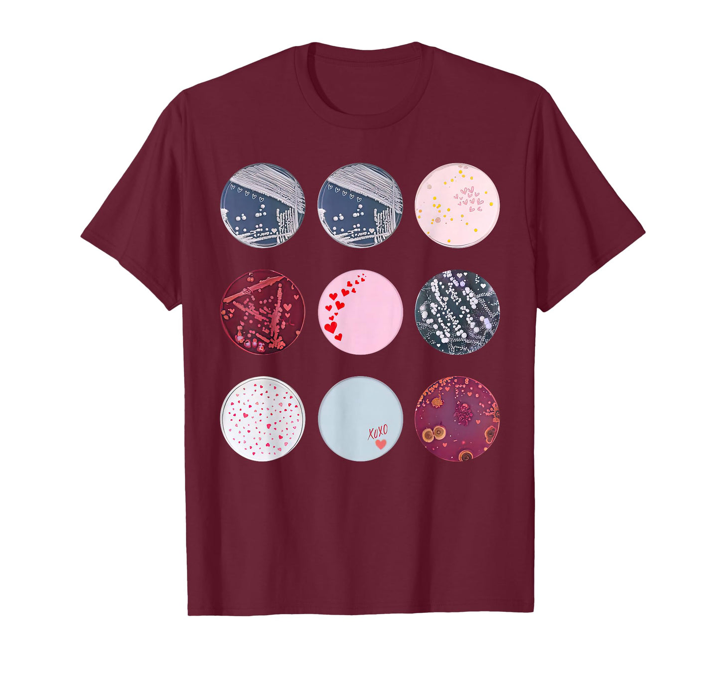 Types of Petri Dish Bacteria Microbiology Teacher Valentines T-Shirt
