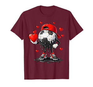 Valentine Soccer Heart Drip Sport Love Valentines Day Boys T-Shirt
