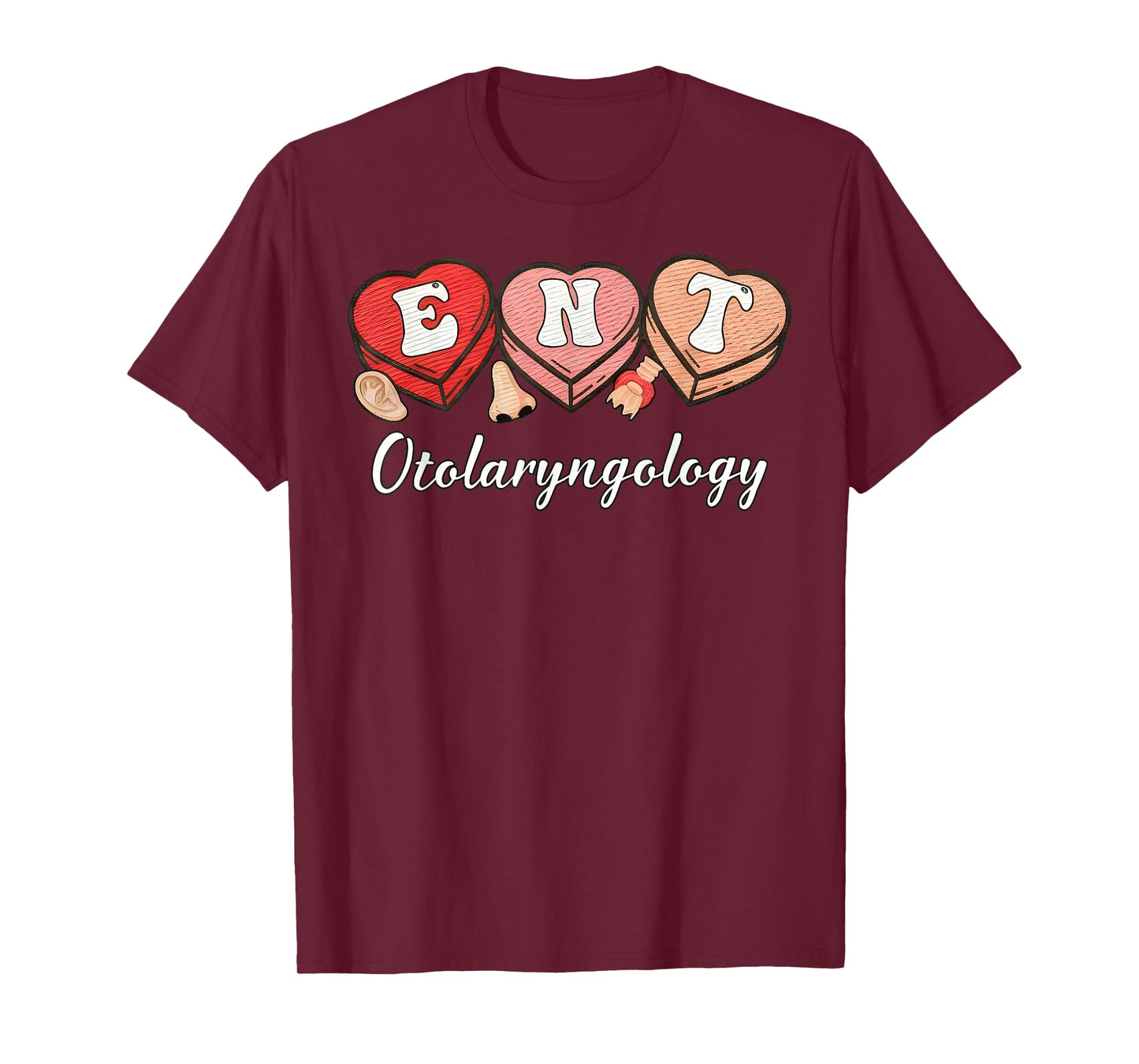 Heart Candy Otolaryngology ENT Ear Nose Throat Valentine T-Shirt