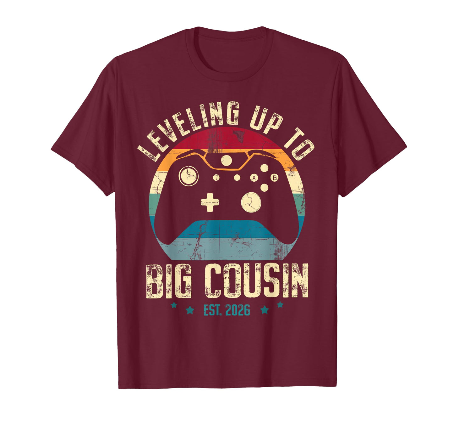 Leveling Up to Big Cousin 2026 Promoted to Big Cousin Gamer T-Shirt
