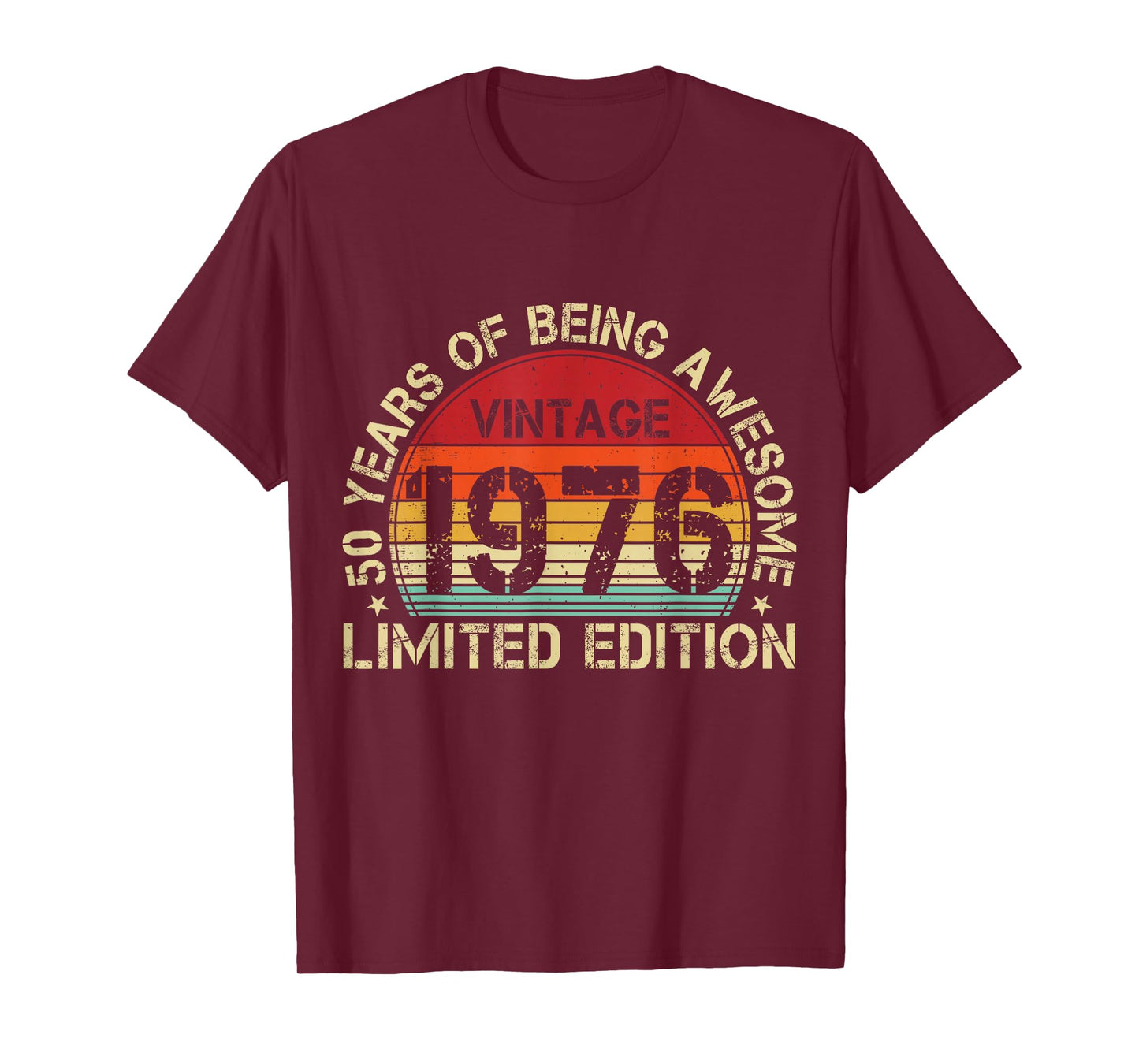 Vintage 1976 50 Years of Being Awesome 50th Birthday Retro T-Shirt