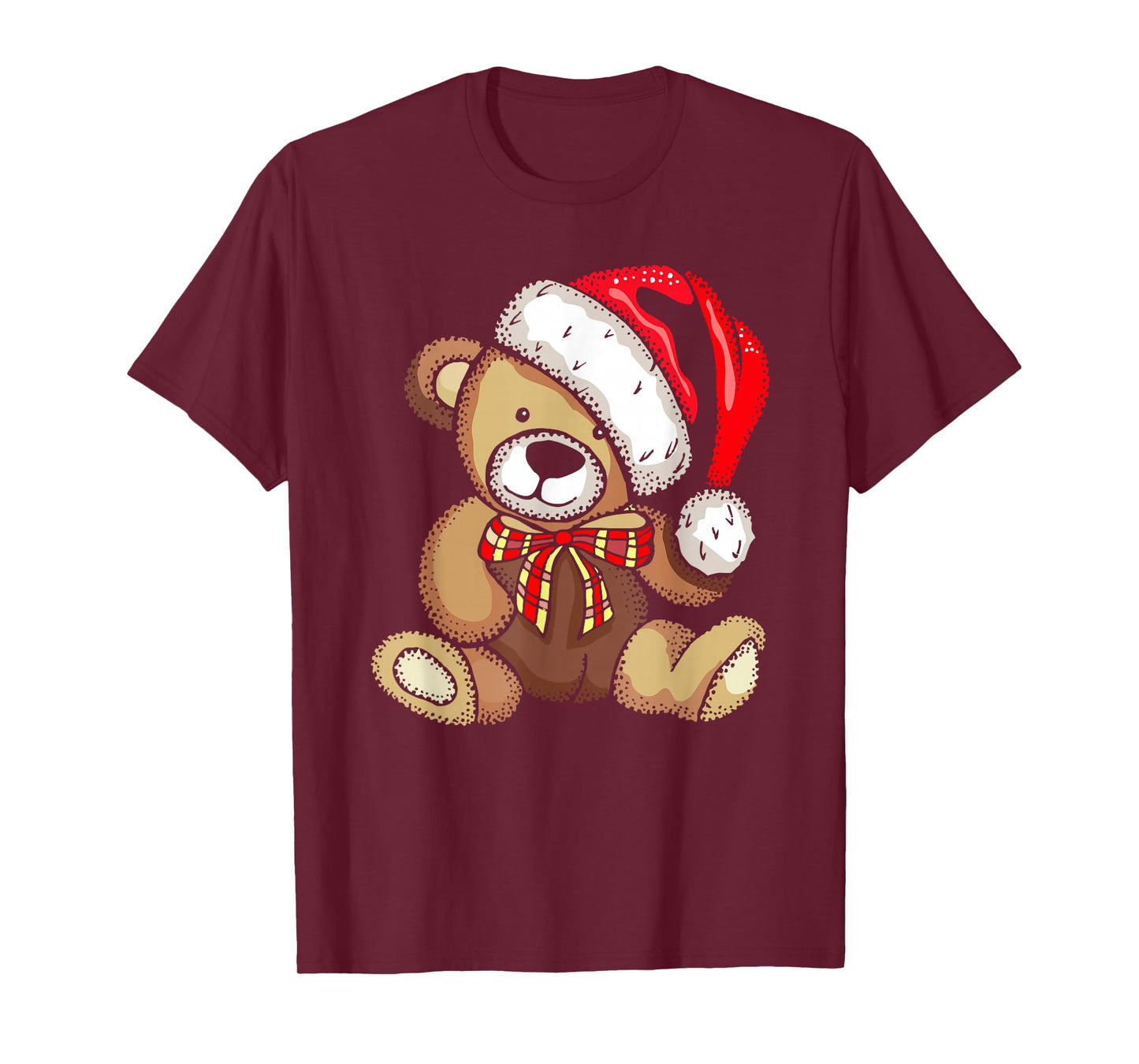 Teddy Bear Santa Hat Christmas Pajama Cute X-Mas Boys Girls T-Shirt
