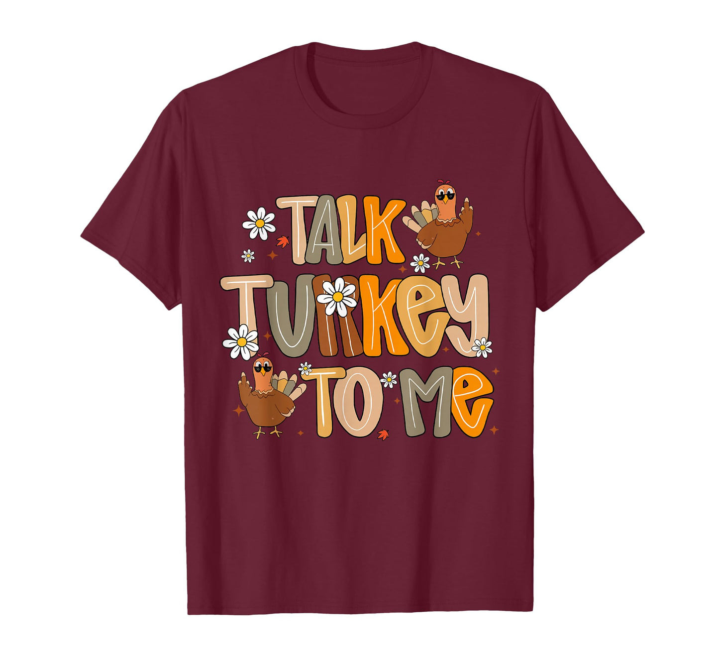 Retro Funny Fall Thanksgiving Thankful Talk Turkey to Me T-Shirt