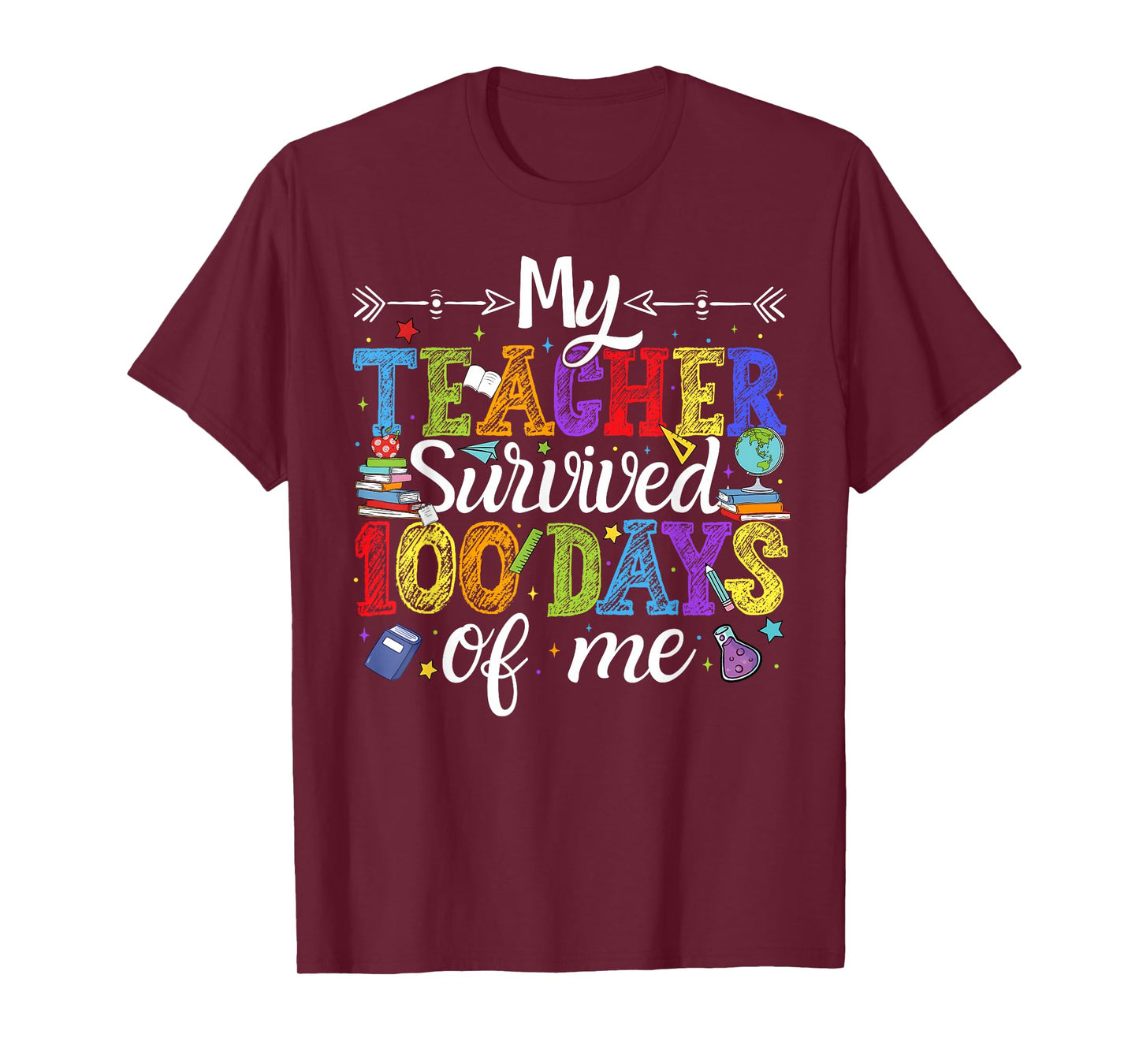 My Teacher Survived 100 Days of Me Boys Girls Kids Toddler T-Shirt