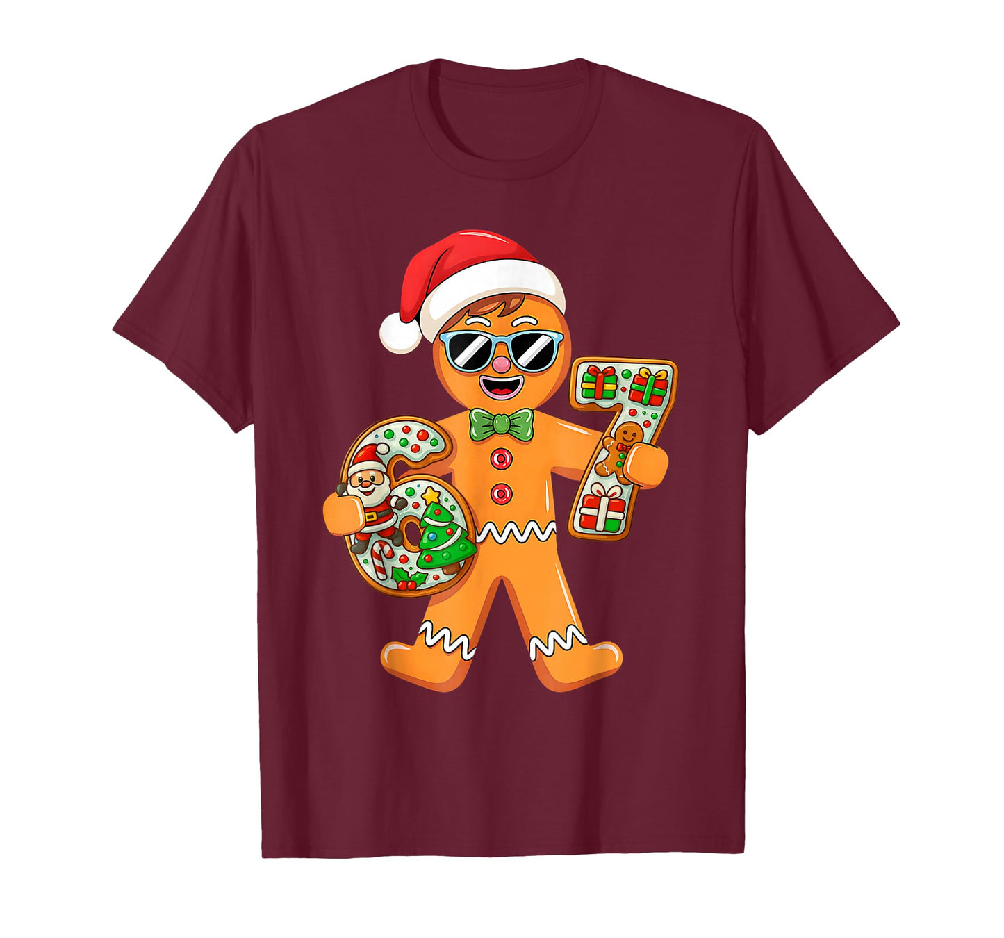 Funny Gingerbread Six Seven 67 Gingerbread Man Xmas Pajamas T-Shirt