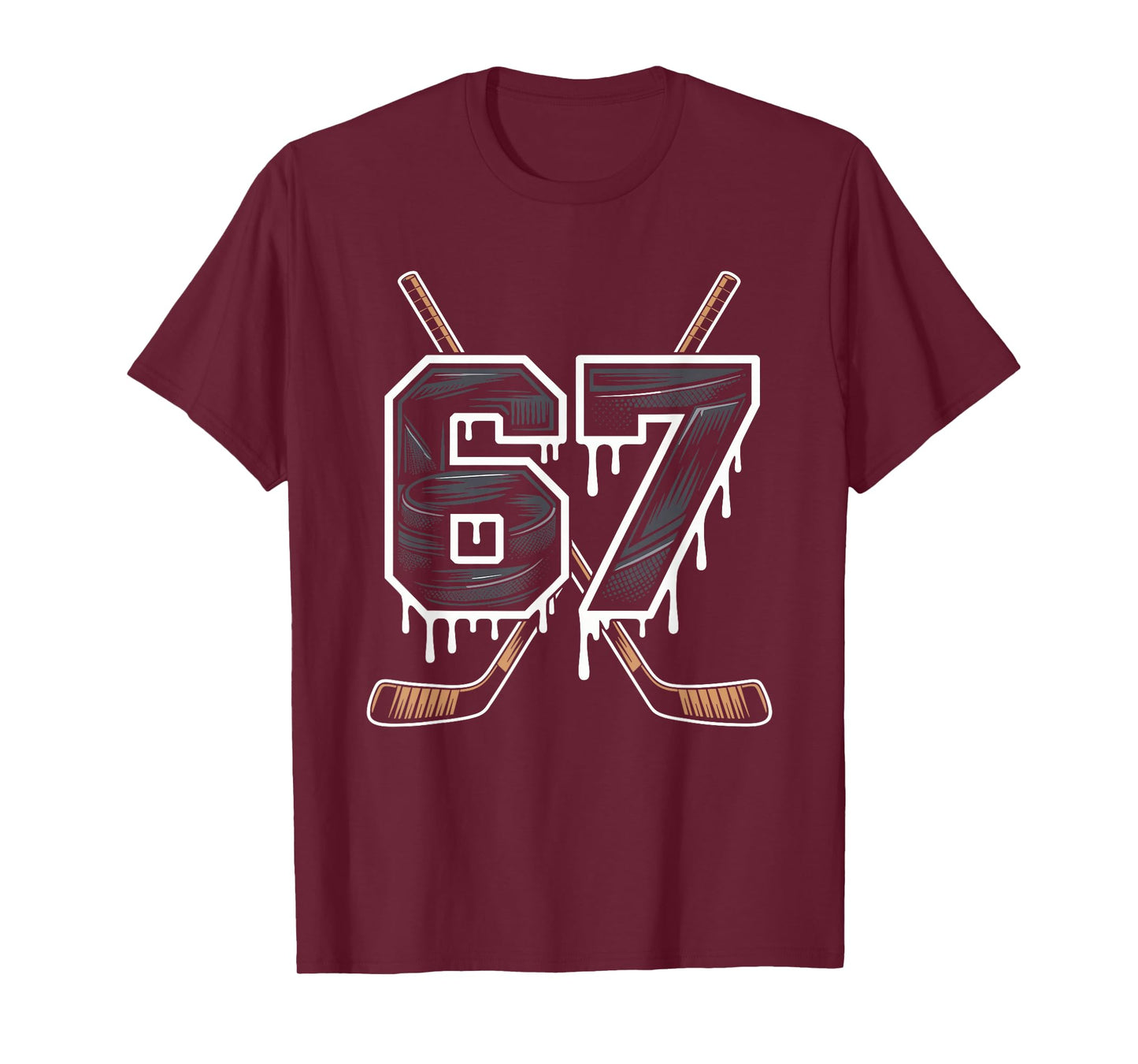 Hockey 67 Six Seven Alpha Slang 6 7 Meme Kids Teachers Boy T-Shirt