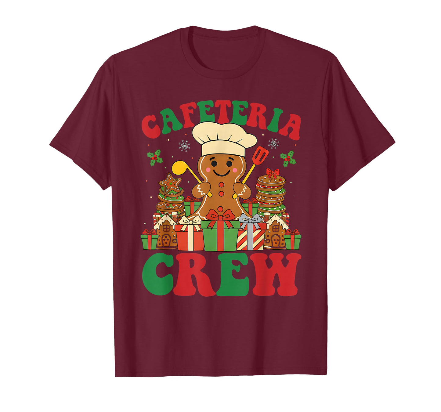 Cafeteria Crew Gingerbread Lunch Lady Worker Xmas Women T-Shirt