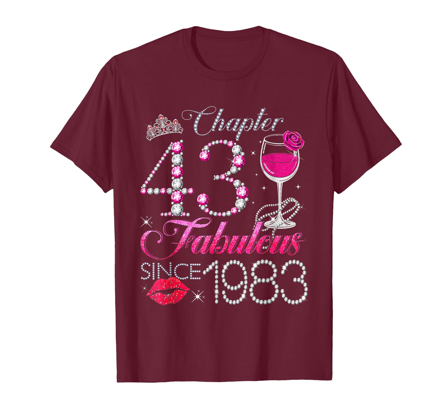 Chapter 43 Fabulous Since 1983 43rd Birthday Queen Diamond T-Shirt